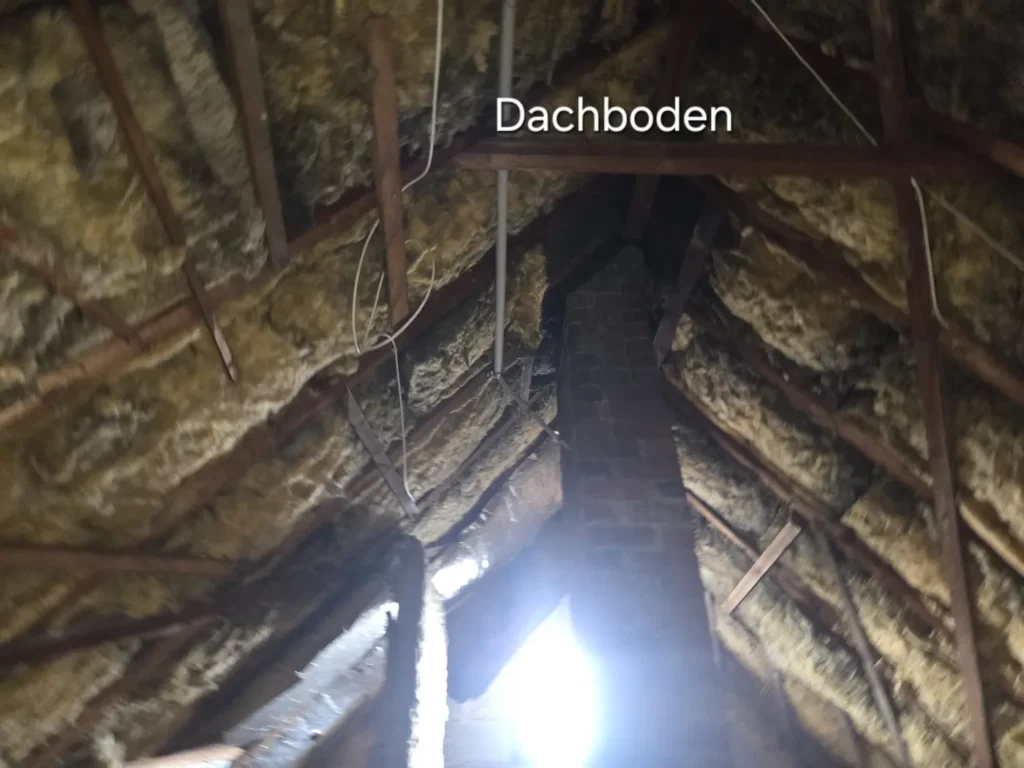 Dachboden bei einer Begehung vor dem Hauskauf